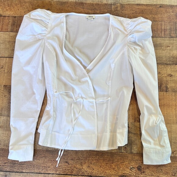 Jason Wu Puff Sleeve Wrap Top Blouse Long Sleeves NEW NWT $198 - Picture 8 of 9